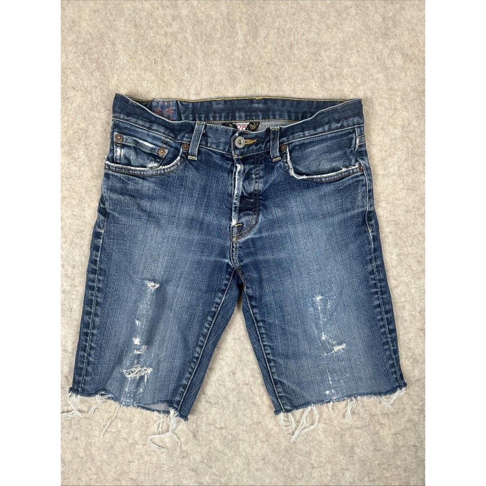 Lucky Brand 28 S Short Inseam‎ Denim Jean Distressed Cutoffs Raw Hems 9" Inseam